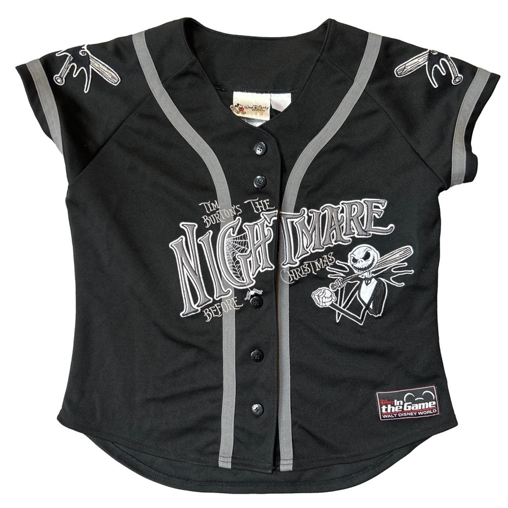 Rare vintage Disney The Nightmare Before Christmas Black & Gray Baseball Jersey
